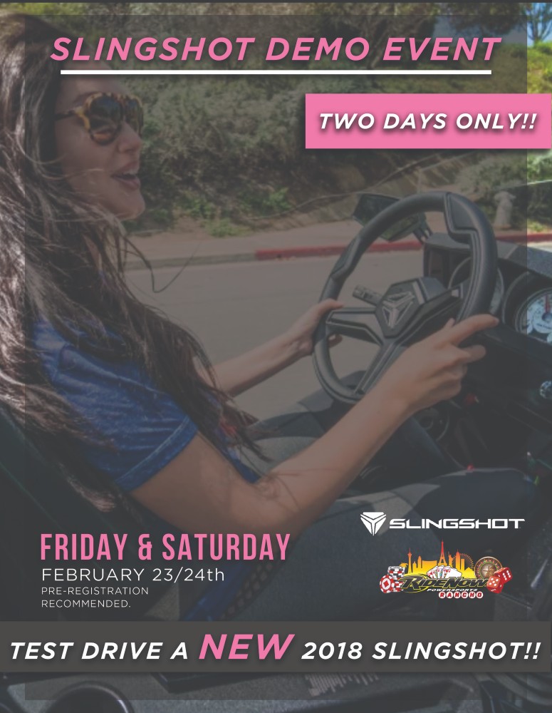 Polaris Slingshot® Demo Days Feb 23rd and 24th! FREE Test Drives